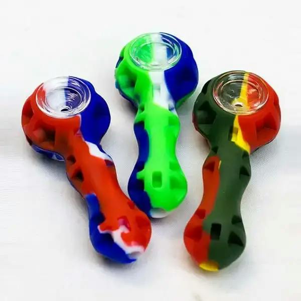 4" O HIT SILICONE PIPE W/ GLASS BOWL