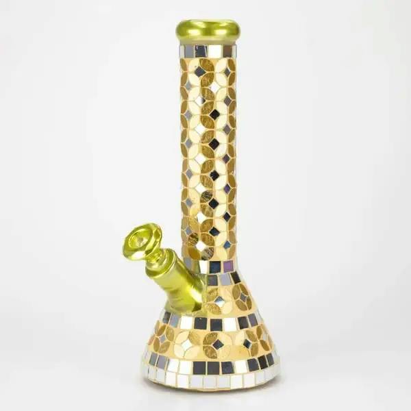14" MOSAIC 9MM THICK BEAKER - GOLDEN