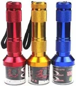 GOLD, BLUE, OR RED FLASHLIGHT GRINDER