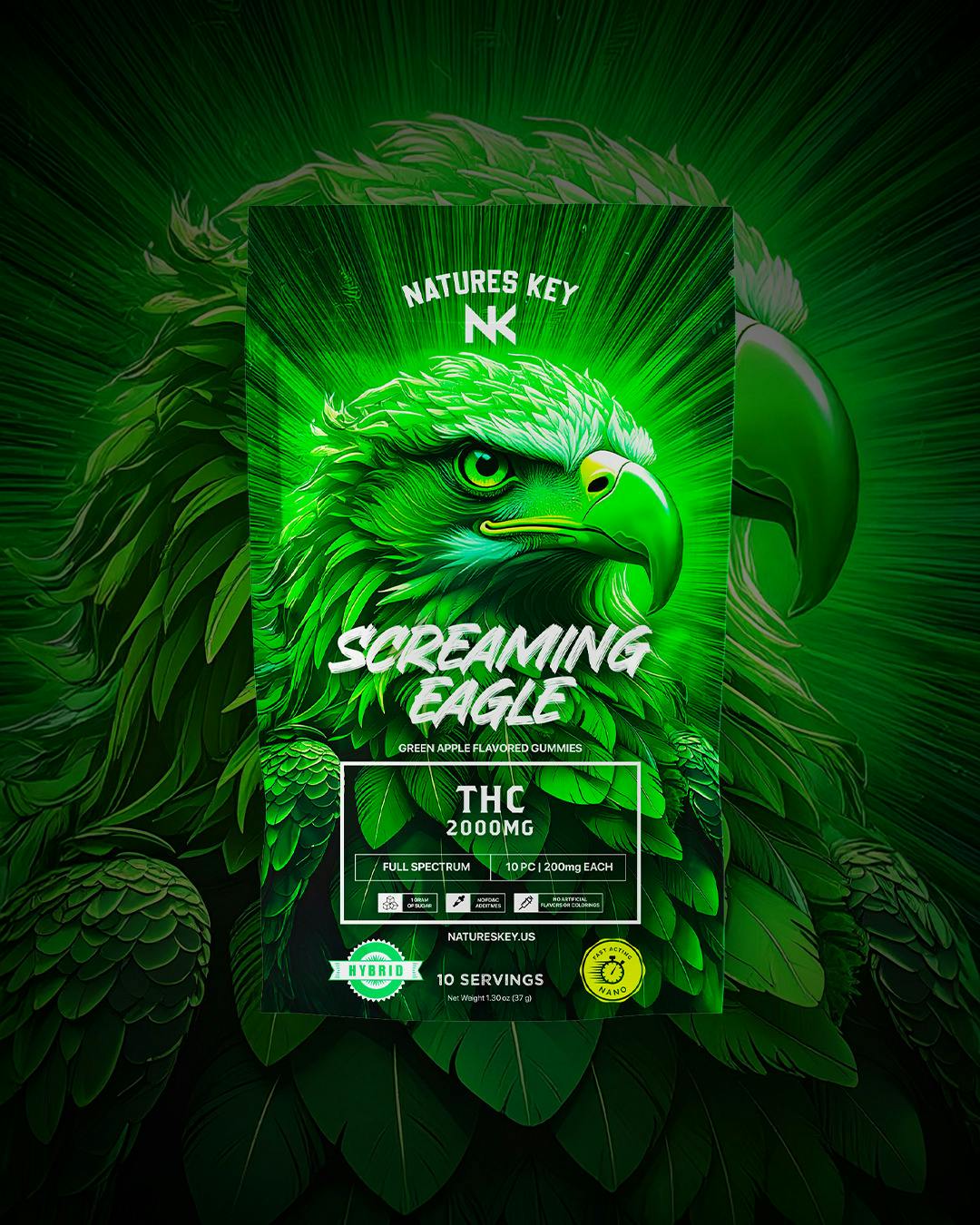 Apple Hybrid - 2000mg Screamin Eagle Nano Gummies