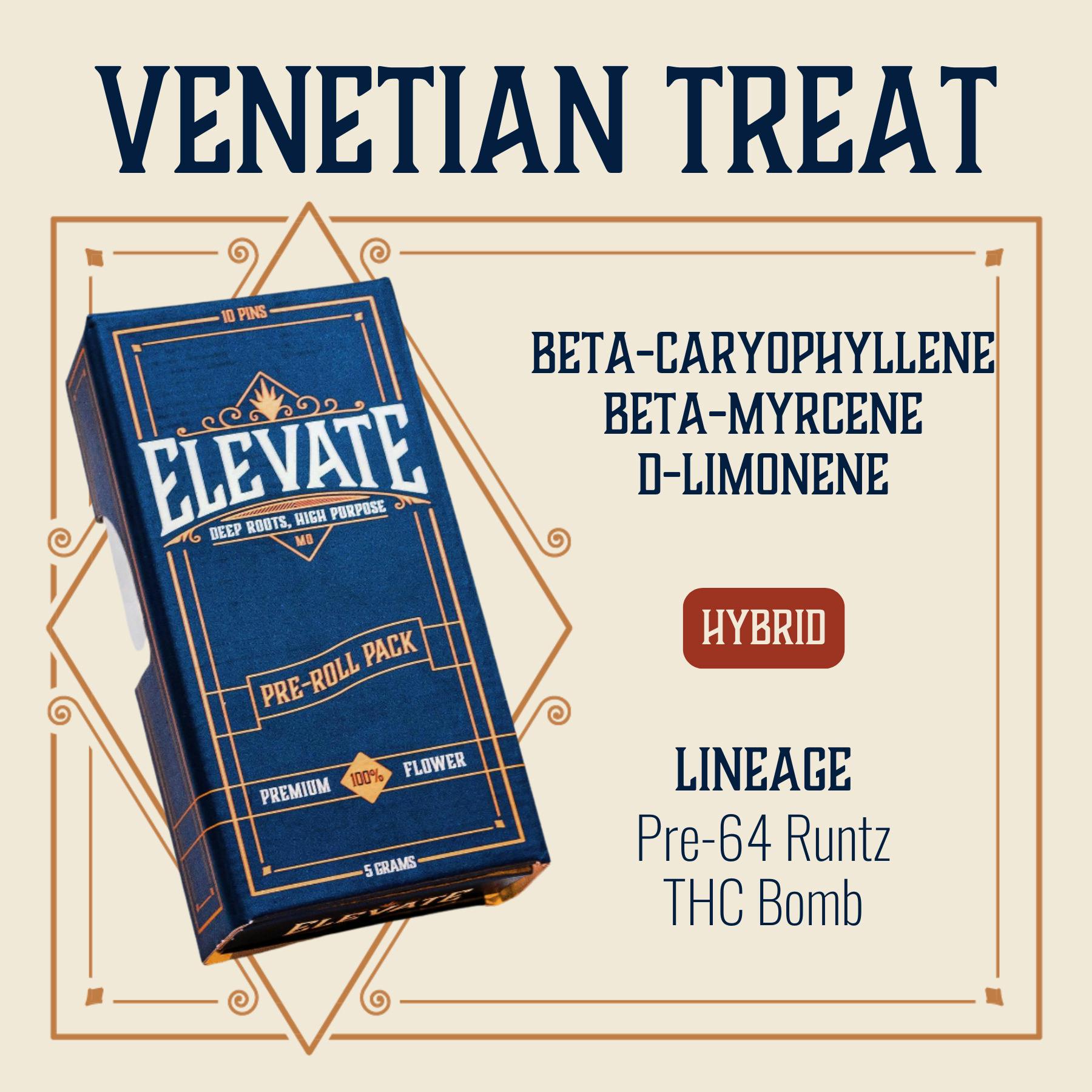 Elevate: Pre-Roll Pack | Venetian Treat | Elevate Pins | 0.5g ea | 10pk