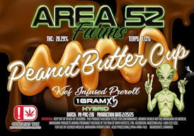 Area 52 Peanut Butter Cup Kief Infused Preroll 5pk