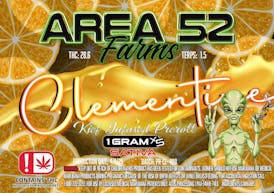 Area 52 Clementine Kief Infused Preroll 5pk