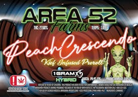 Area 52 Peach Crescendo Kief Infused Preroll 5pk