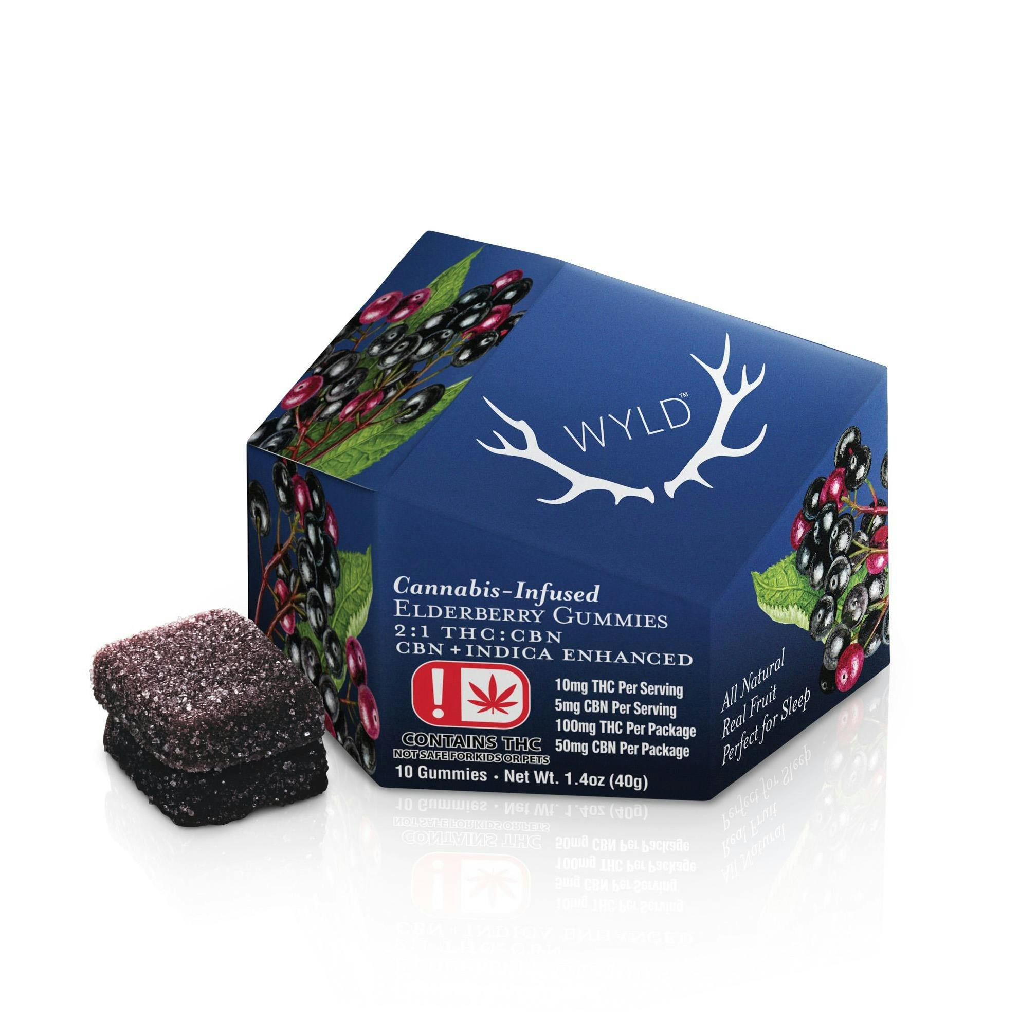 WYLD Elderberry Gummies 2:1 THC:CBN 100mg: