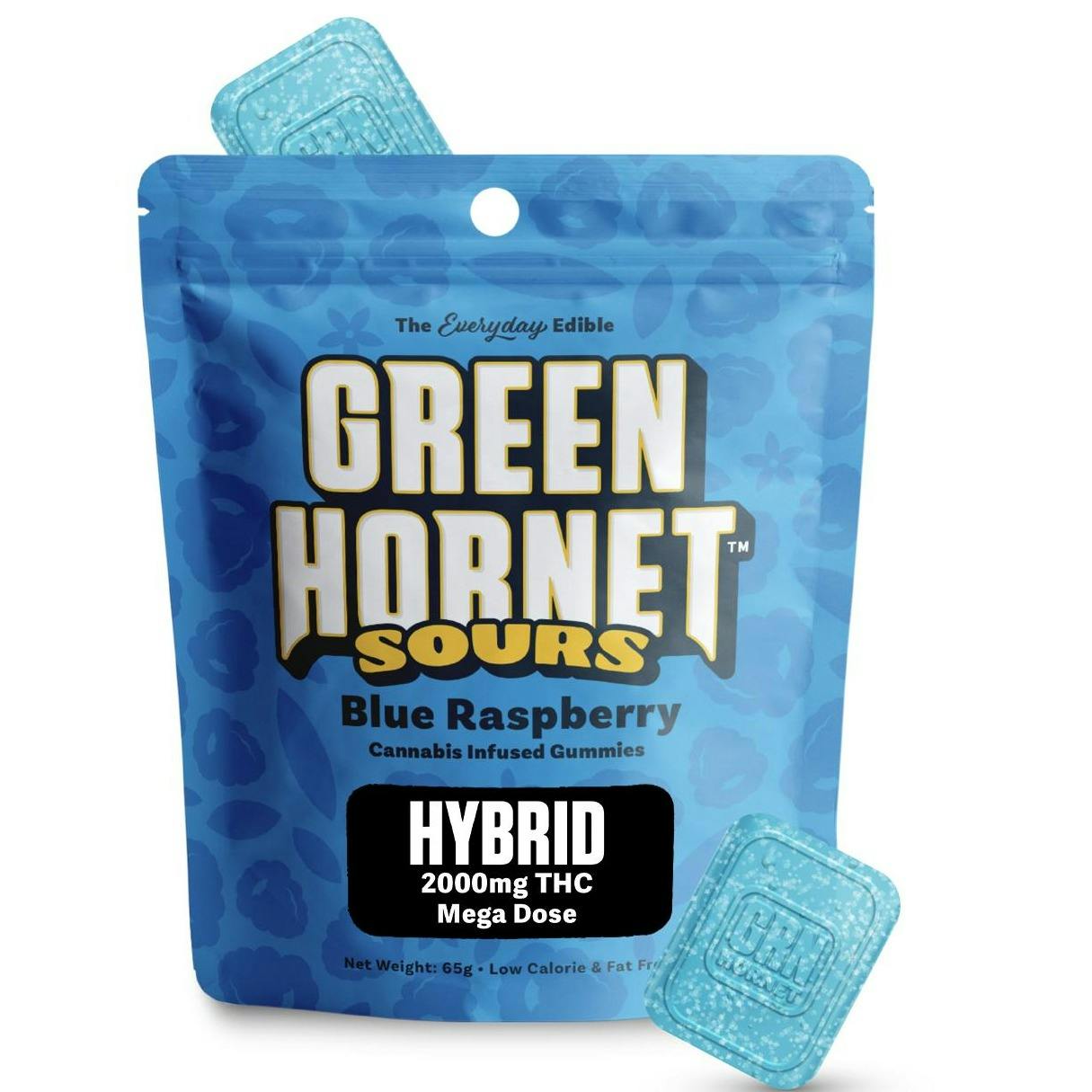 Green Hornet Sour Blue Raspberry Gummies