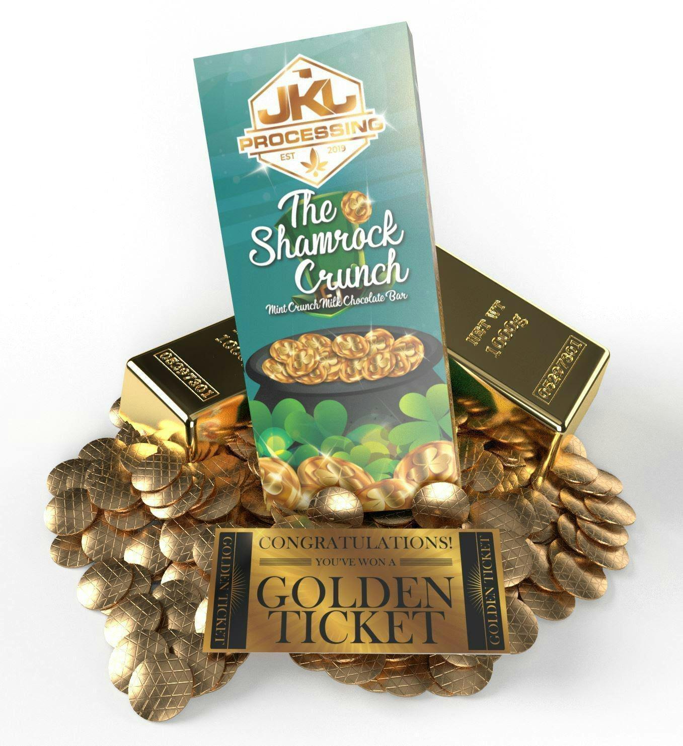 JKJ Processing Shamrock Crunch Chocolate Bar