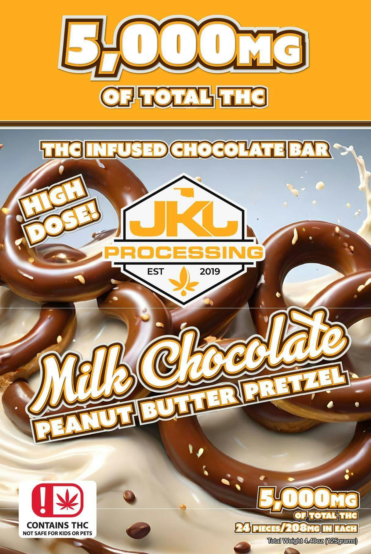 JKJ Processing Peanut Butter Pretzel Milk Chocolate Bar