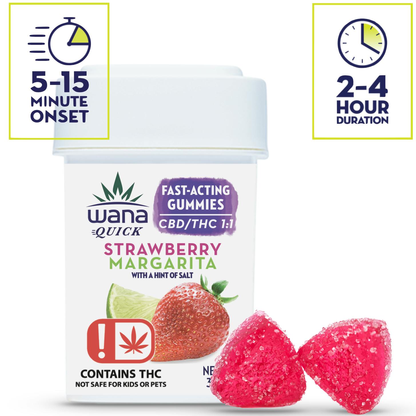 Wana Strawberry Margarita Gummies 1:1