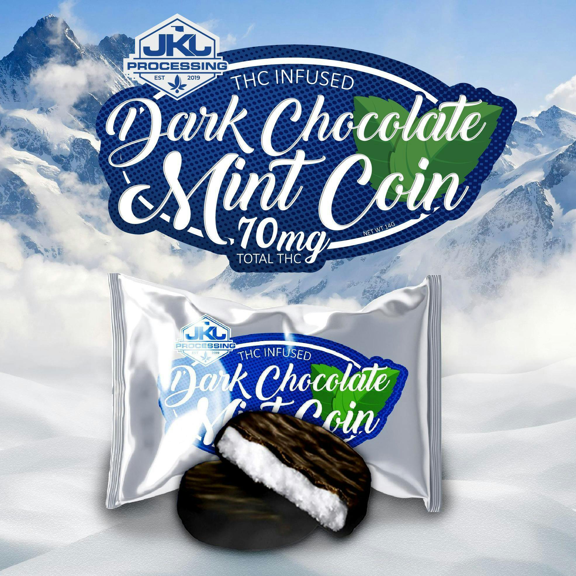 JKJ Processing Dark Chocolate Mint Coin