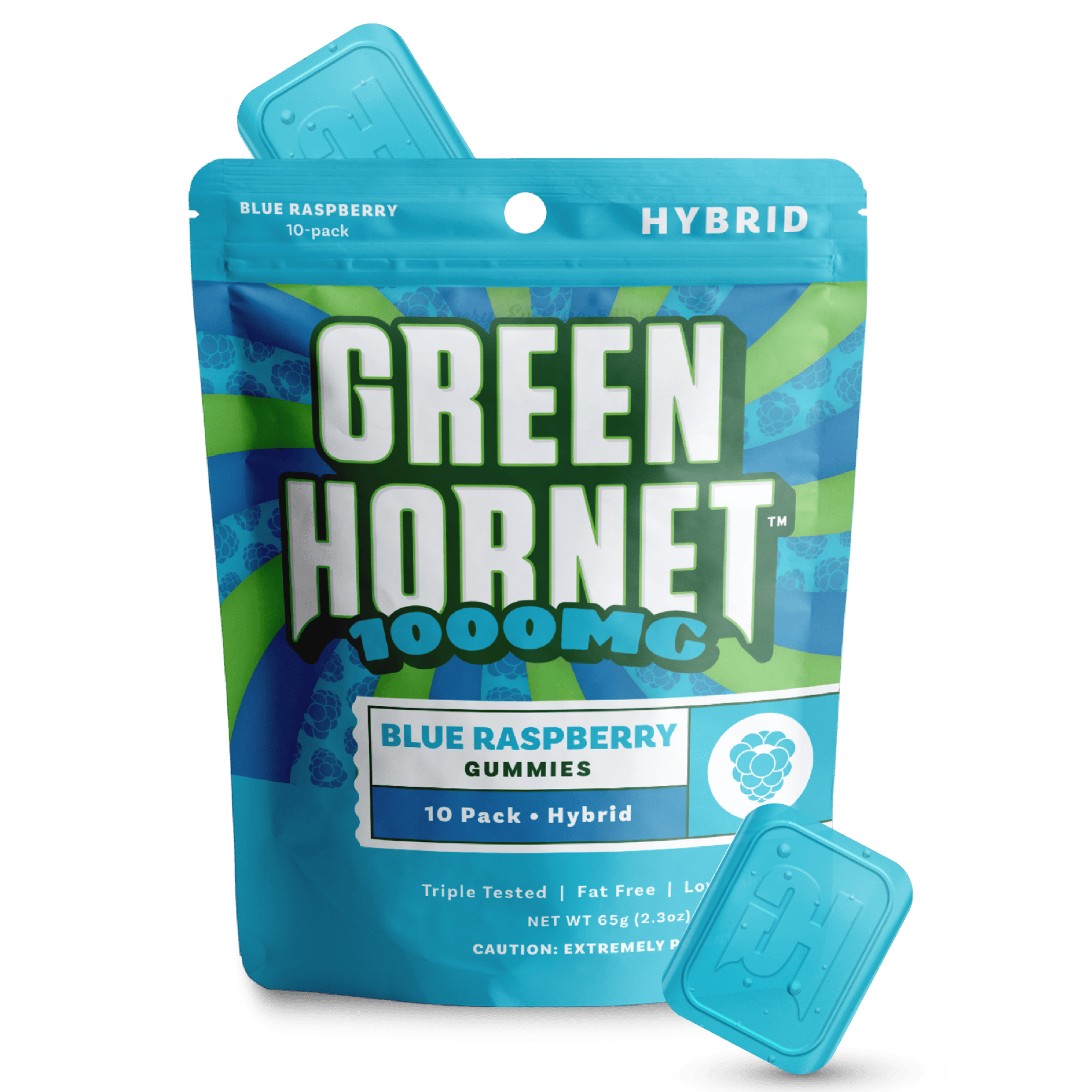 Green Hornet Blue Raspberry Gummies