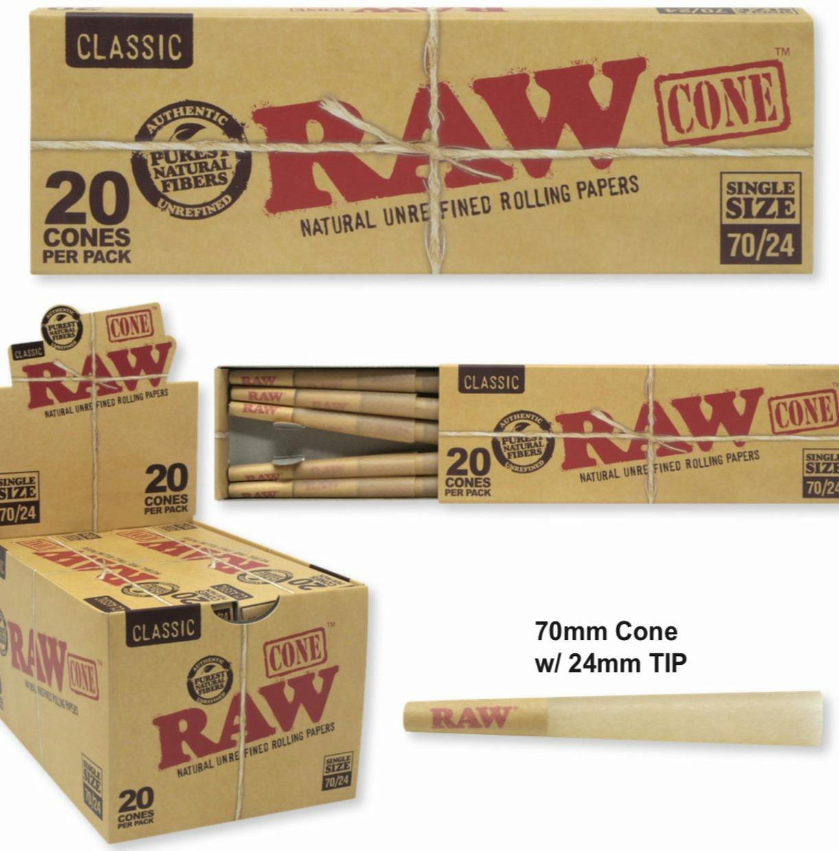 RAW Classic Cones 1.25" 20pk