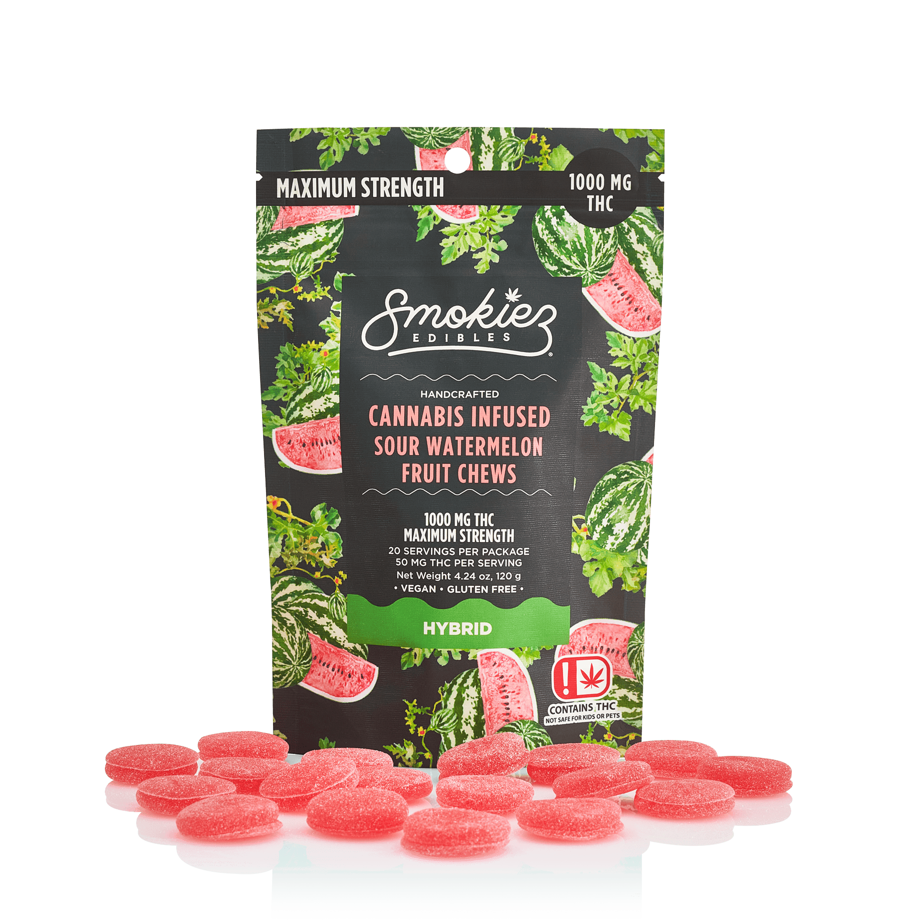 Smokiez Sour Watermelon Hybrid Gummies