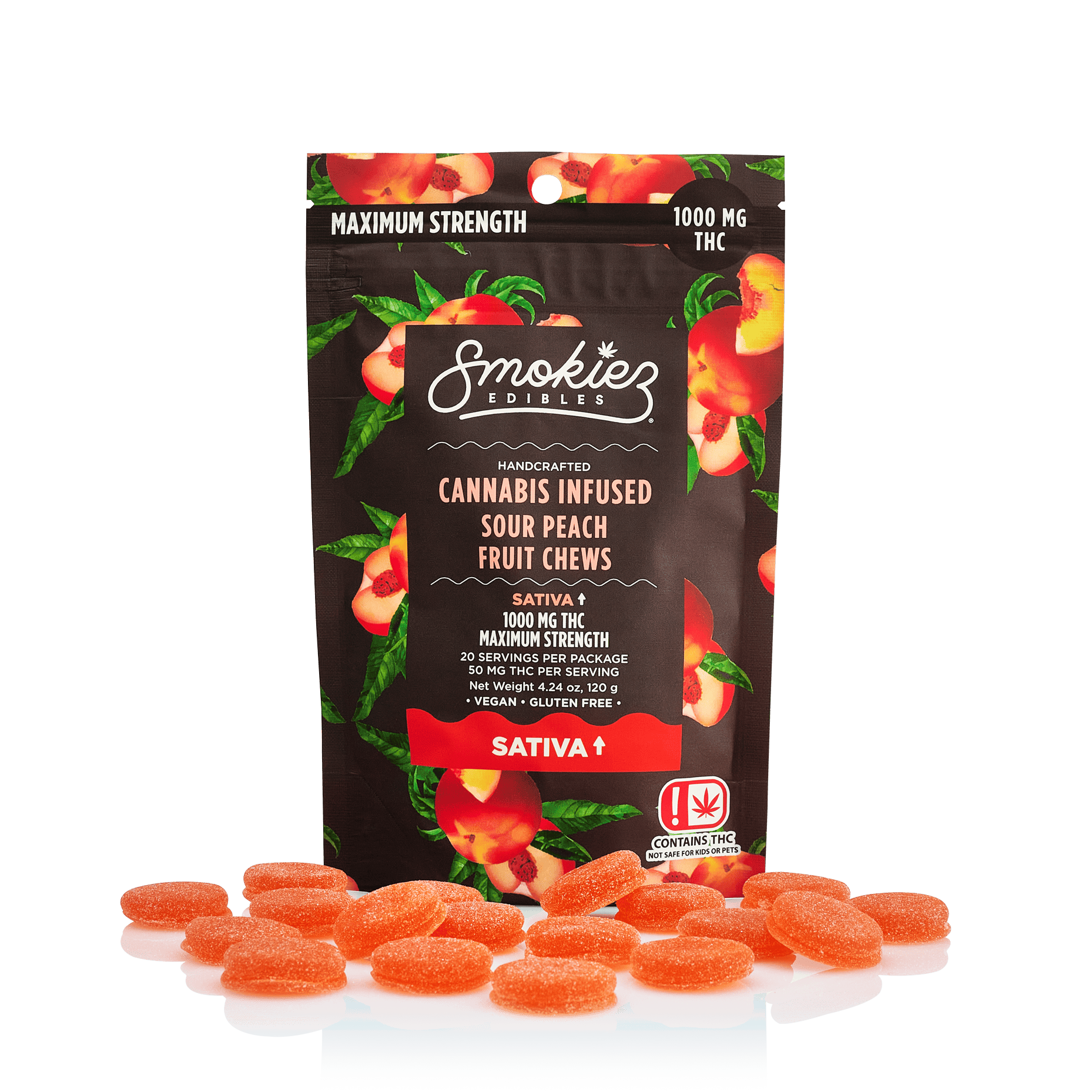 Smokiez Sour Peach Sativa Gummies
