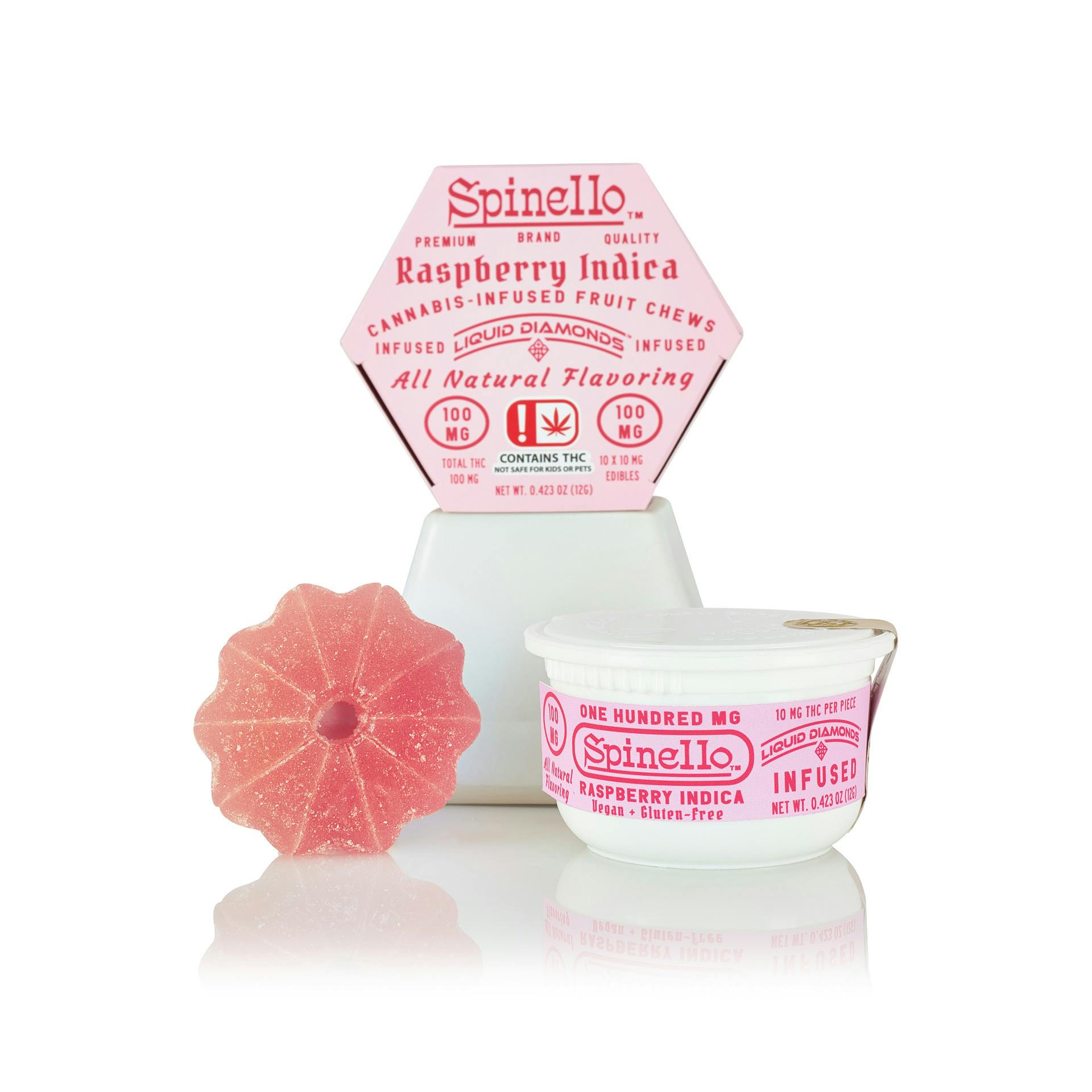 Spinello Raspberry (Indica) Liquid Diamond Gummies