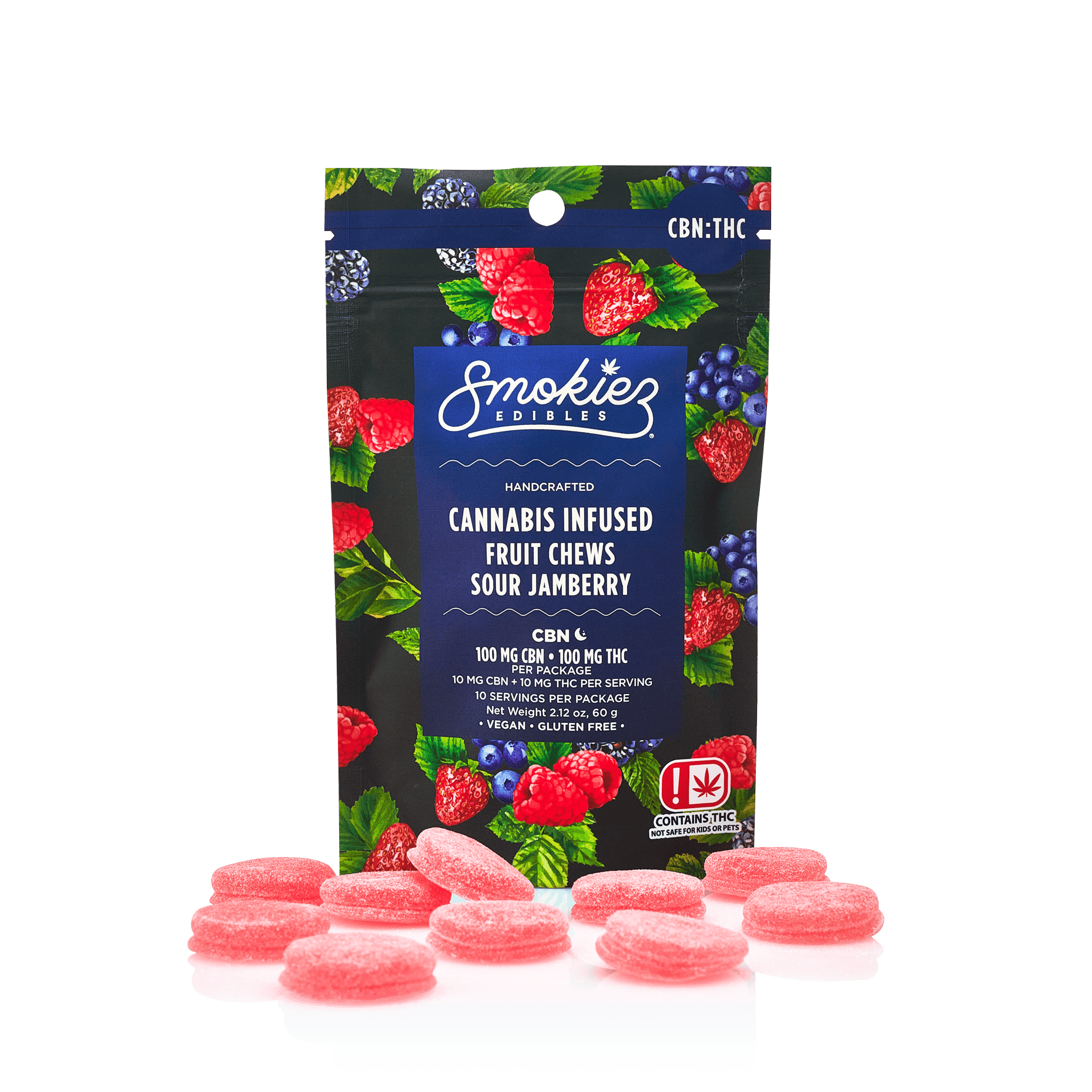 Sour Jamberry Gummies 1:1 THC:CBN | 100mg | 10ct | 10mg/ea