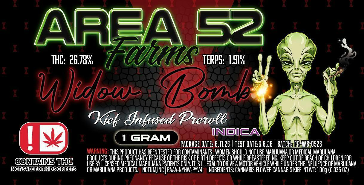 Area 52 Widow Bomb Infused Preroll