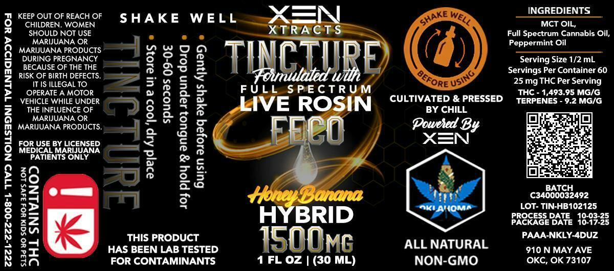 Xen Xtracts Honey Banana Live Rosin FECO Tincture