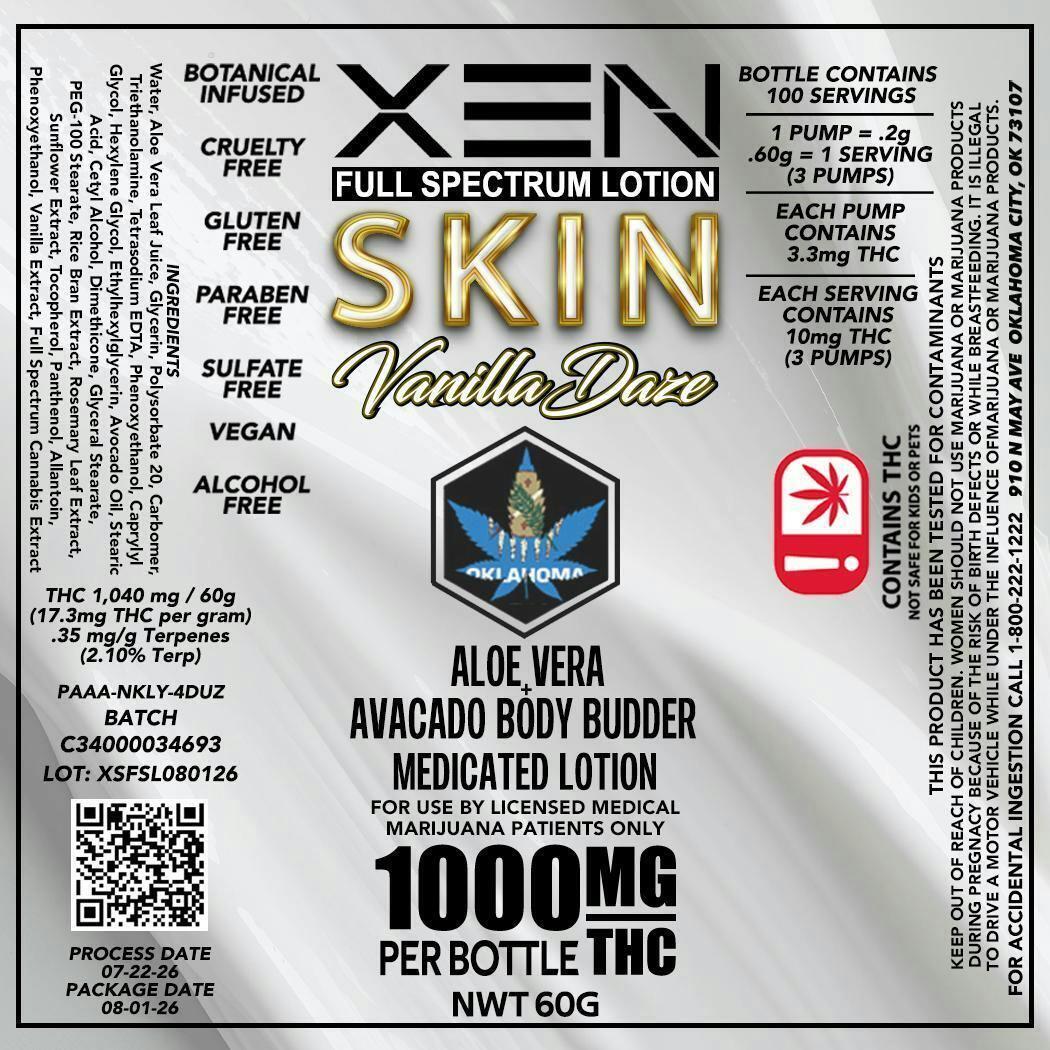Xen Xtracts Skin Vanilla Daze Medicated Lotion