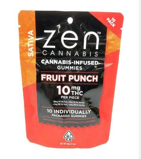 Fruit Punch Sativa 10-Pack Gummies