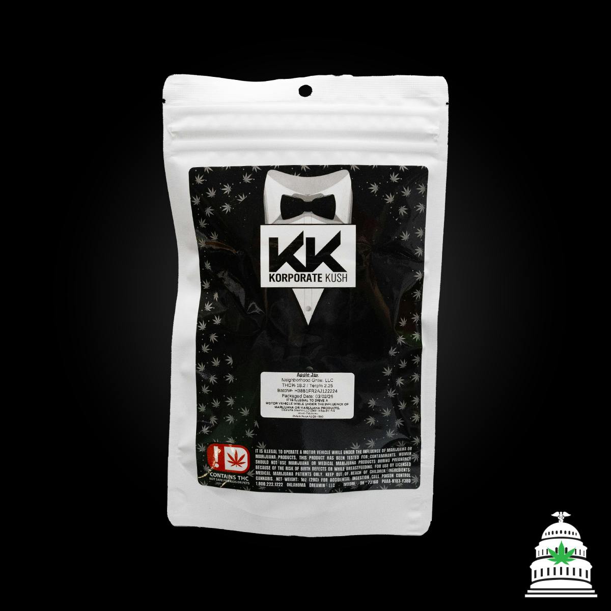 Kobe - 28g Korporate Kush Prepackaged Flower