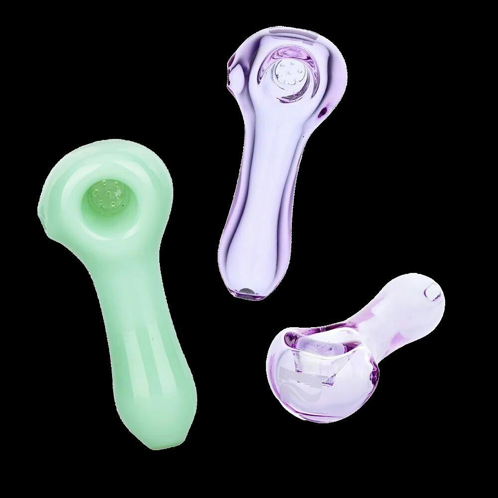 4" Glass Honeycomb Screen Spoon Pipe