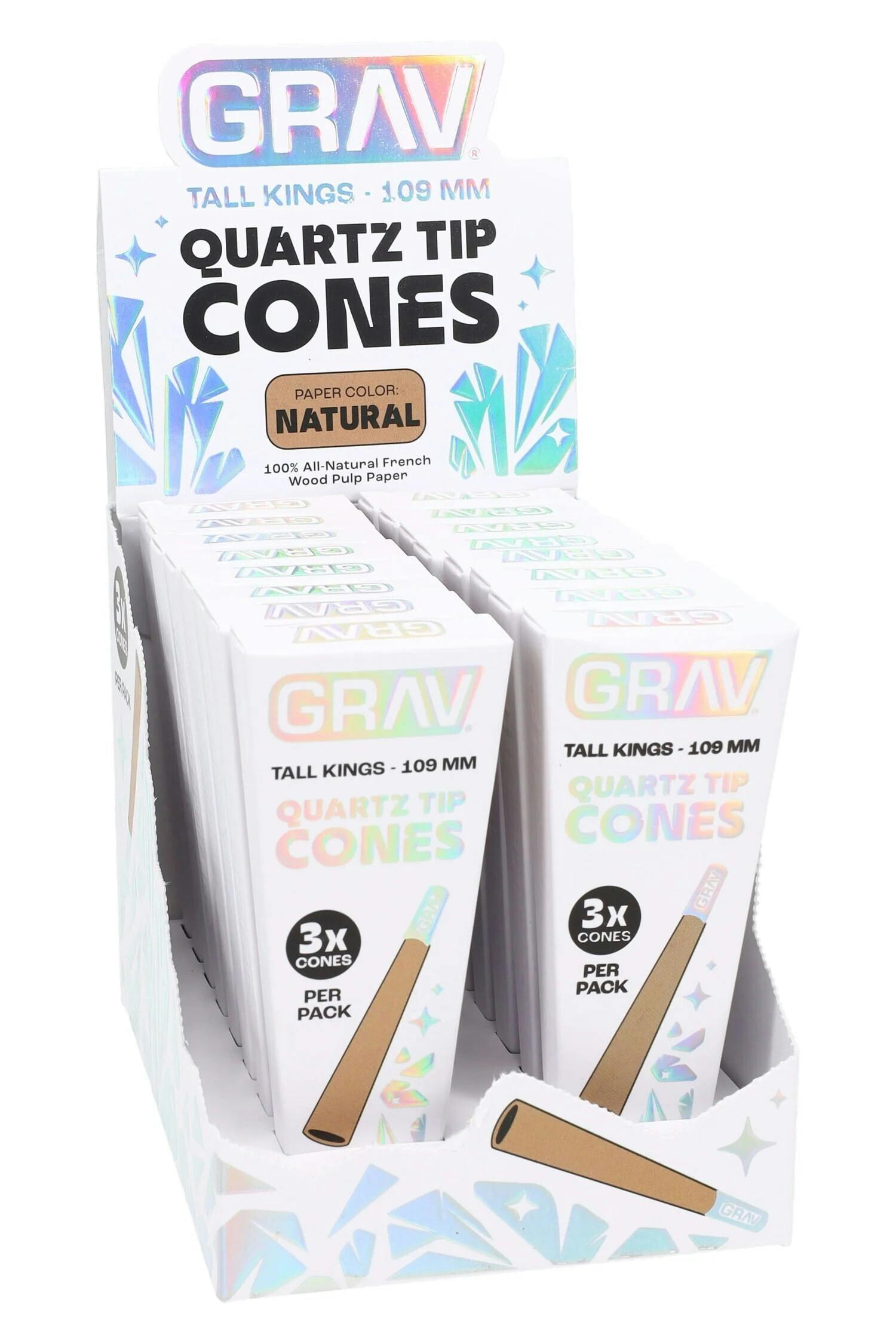 GRAV | Tall King Quartz Tipped Cones | Natural