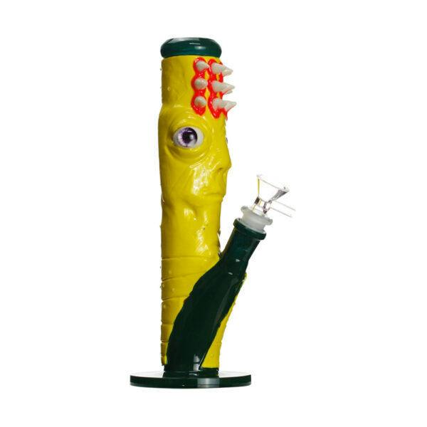 Glass Water Pipe With Clay 10in (MONSTER FACE DESIGN)