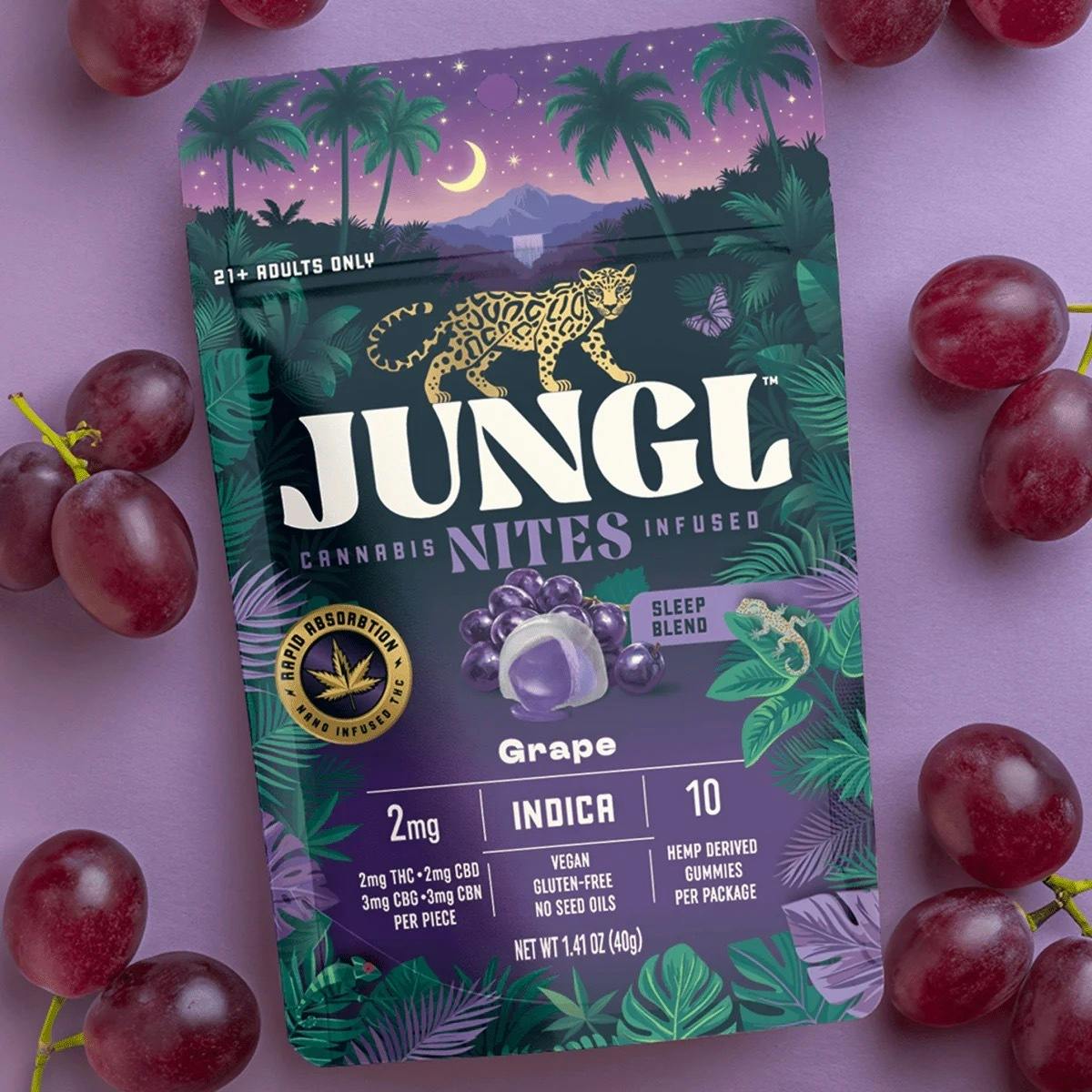Jungl Bites | Grape | 2mg Sleep Gummies THC:CBD at Little Beach Harvest Dispensary