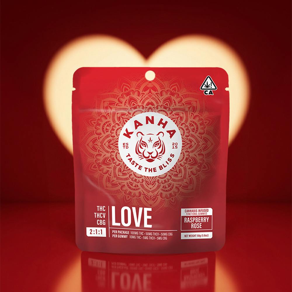 FX 2:1:1 LOVE Raspberry Rose [10pk] (100mg THC/50mg THCV/50mg CBG) | KANHA - Gummies