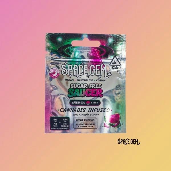 Flying Saucer - Cherry Lime - 100mg THC | Space Gem - Sugar Free Flying Saucer