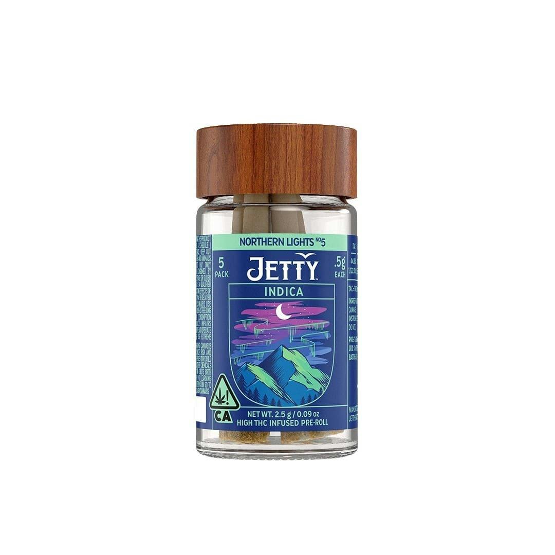 Northern Lights x Skunk #1 [.5g] | Jetty Extracts - 5 Pack High THC Infused Pre-Rolls