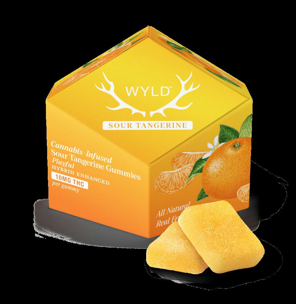 WYLD | Sour Tangerine Hybrid Enhanced Gummies | 100mg | 10ct | 10mg/ea by Wyld