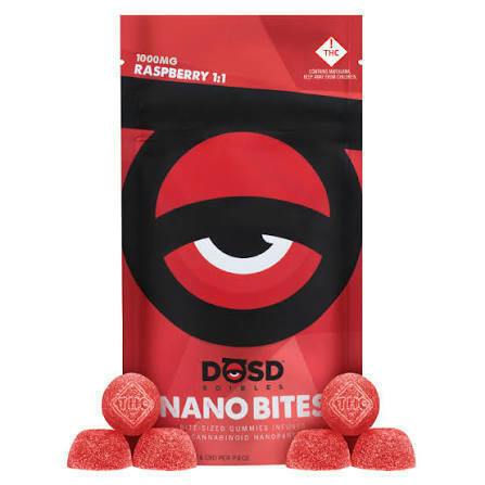REC - Dosd Nano Bites - Raspberry (100mg THC/100mg CBD)