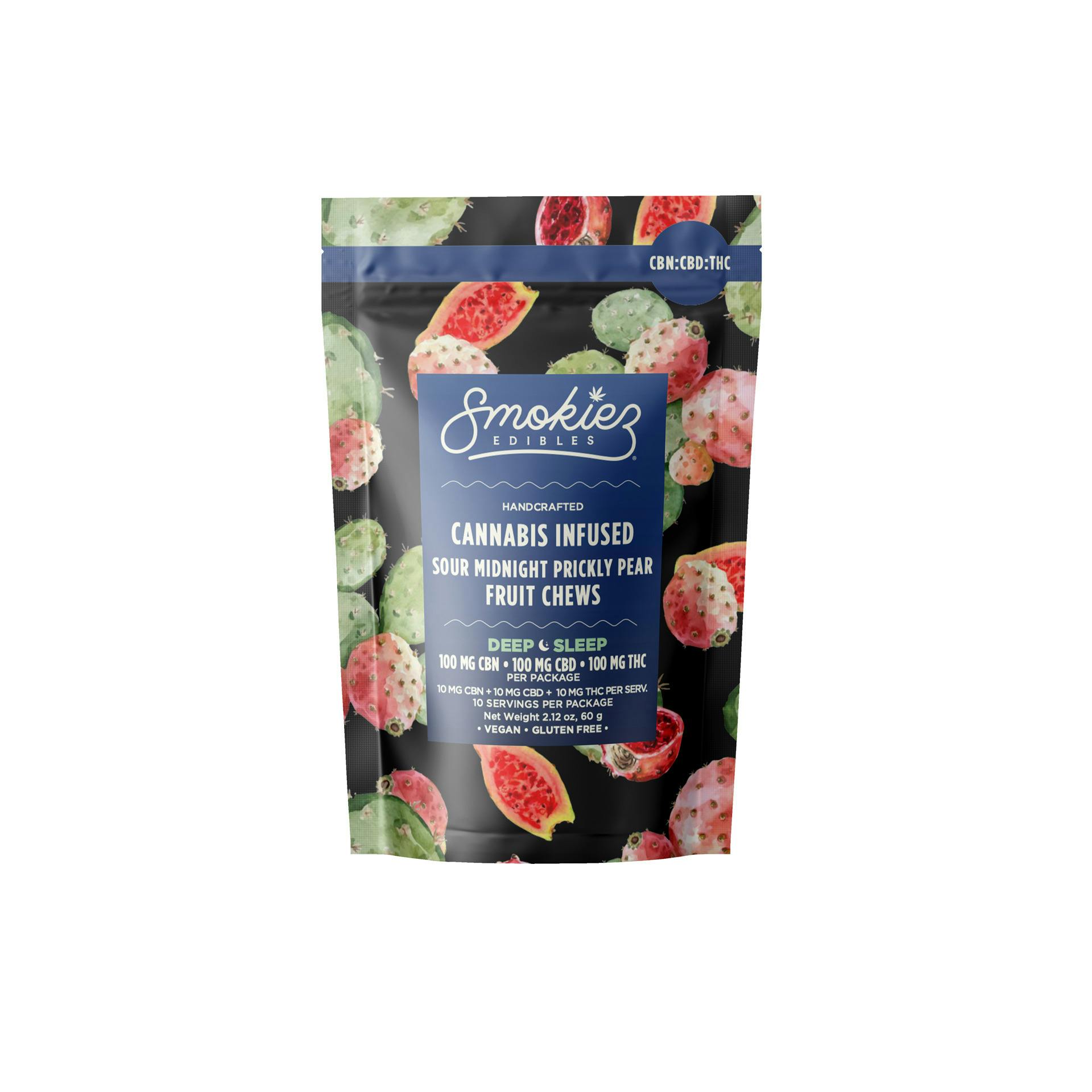 REC - Smokiez Blended Fruit Chews - Sour Prickly Pear 1:1:1 (100mg THC/100mg CBD/100mg CBN)