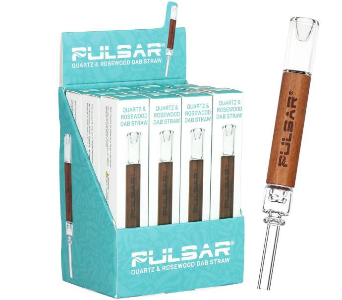 Pulsar Glass-Pulsar Quartz & Rosewood Deco Dab Straw|Integrated Tip