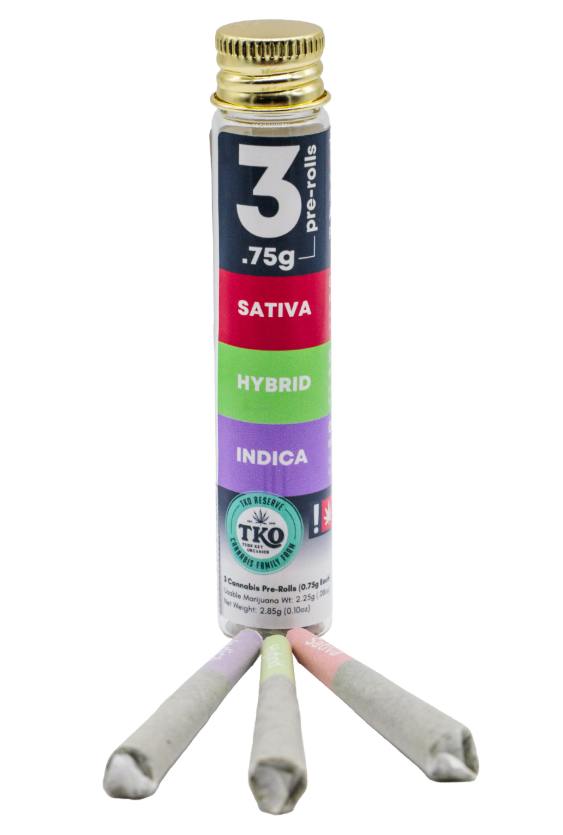 TKO Reserve Tropicana Cherry Diesel x Berry Block Party x Platinum Kush Breath Pre-Roll 3pk 0.75g