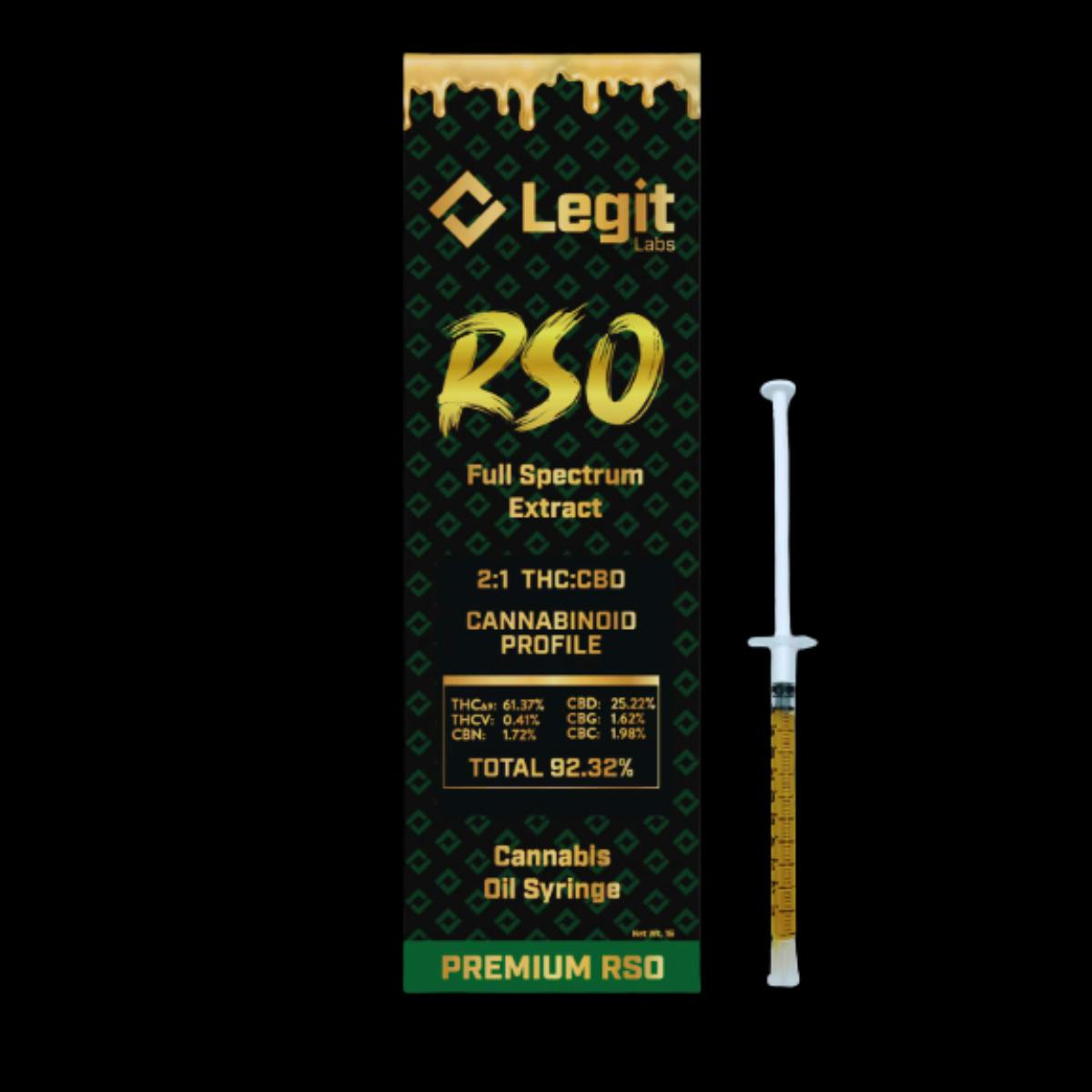 Legit Labs 1g RSO Dart | 2:1 (THC:CBD)