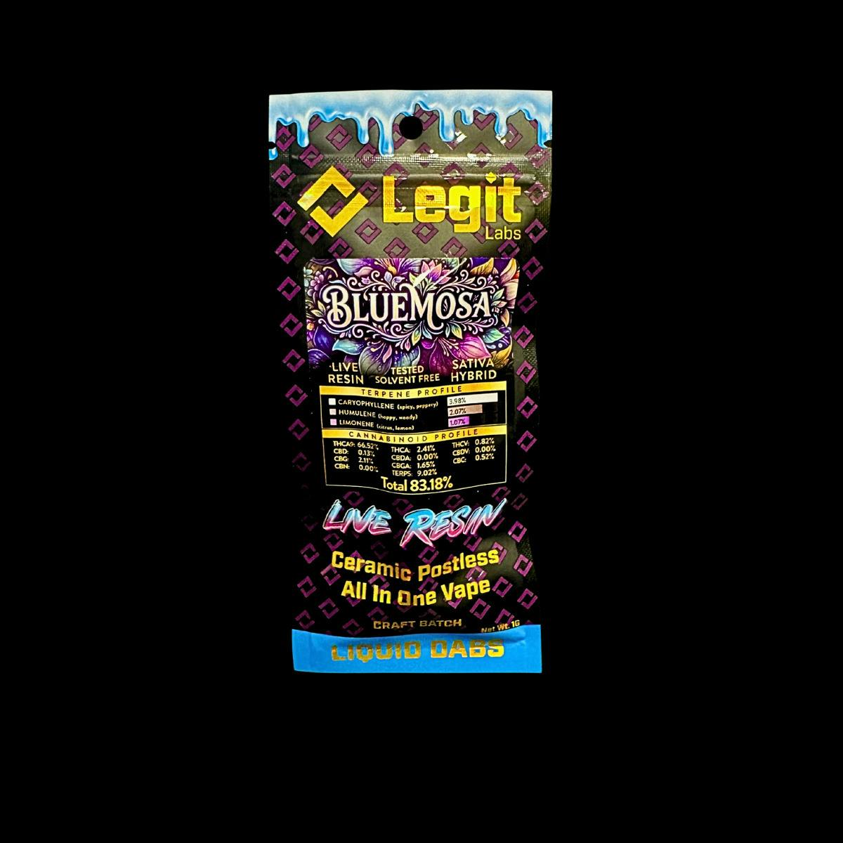 Legit Labs 1g Live Resin Disposable | Bluemosa