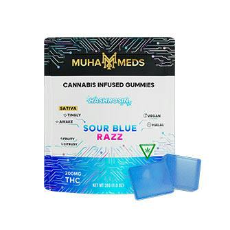 Muha Meds 200mg Hash Rosin Gummies (4 Pack) | Sour Blue Razz