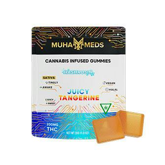 Muha Meds 200mg Hash Rosin Gummies (4 Pack) | Juicy Tangerine