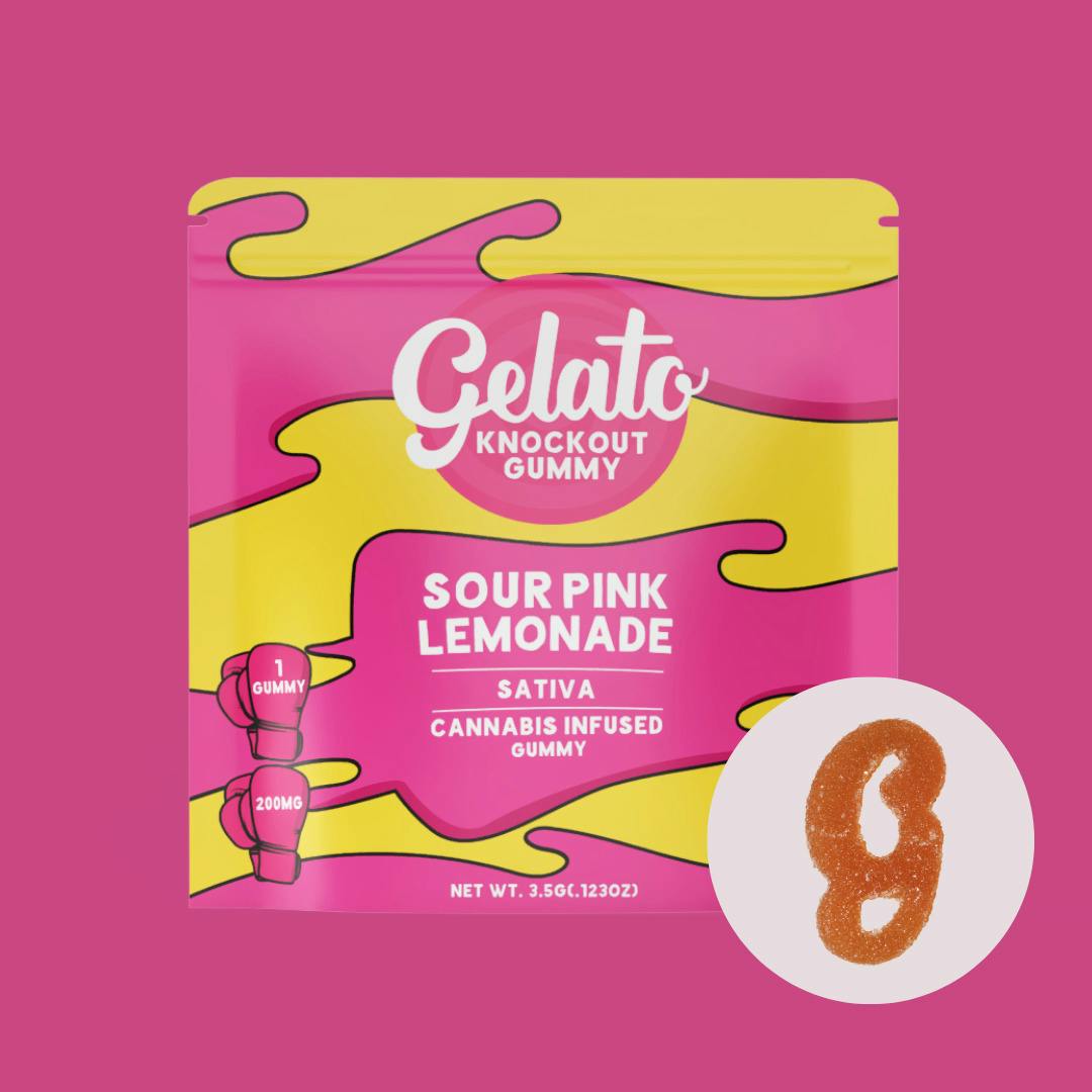 Gelato 200mg Single Knockout Gummy | Sour Pink Lemonade