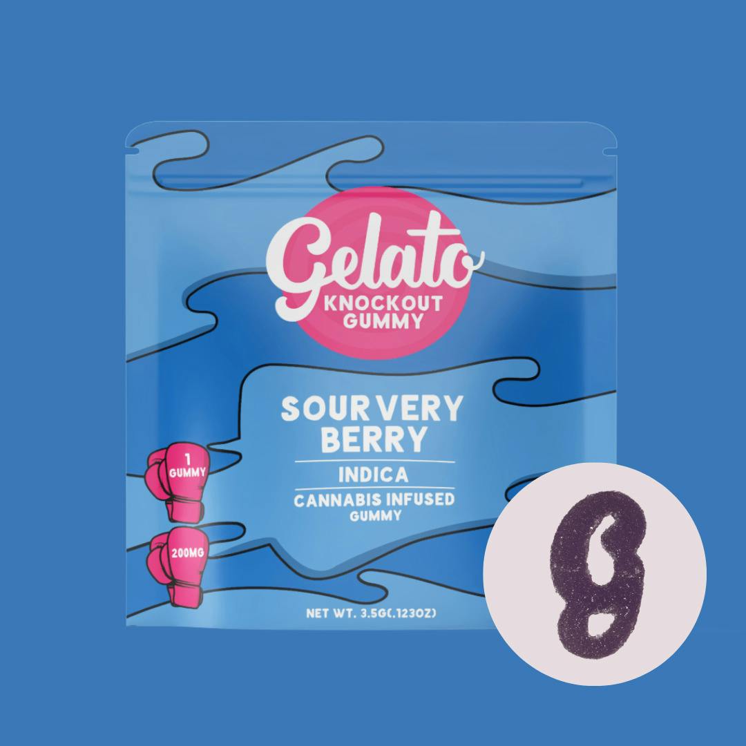 Gelato 200mg Single Knockout Gummy | Sour Very Berry