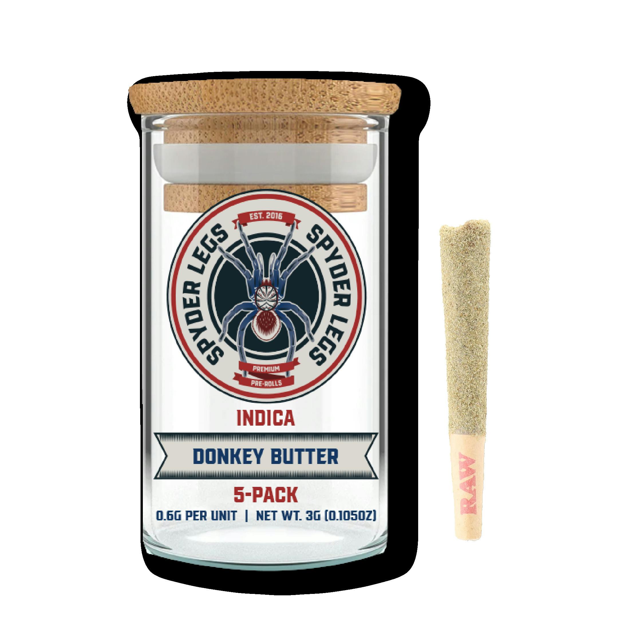 Spyder Legs 3g Infused Pre Roll Pack | Donkey Butter - Indica