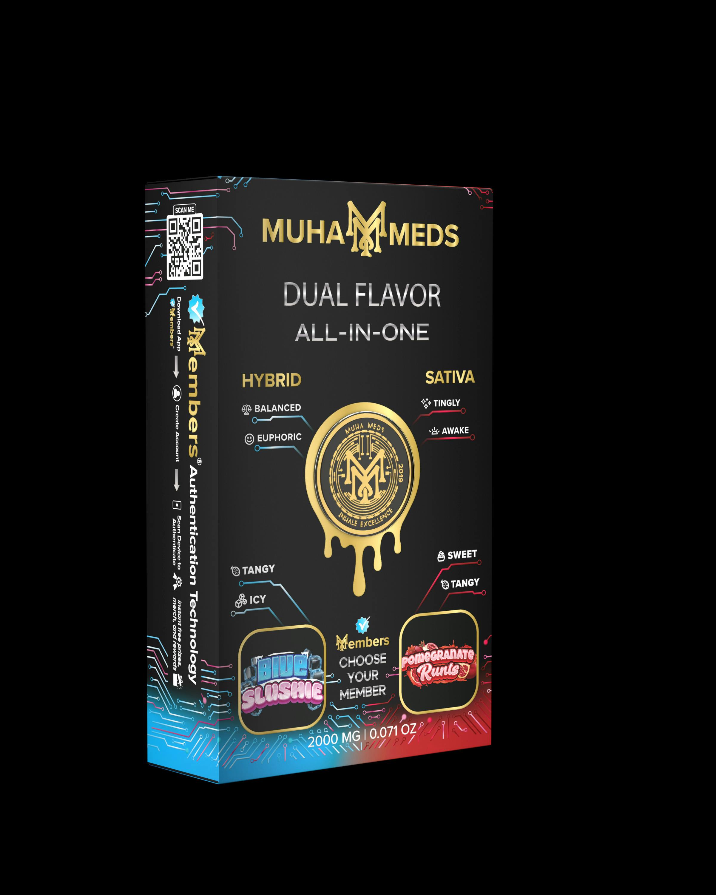 Muha Meds 4g Dual Disposable | Blue Slushie | Pomegranate Runtz