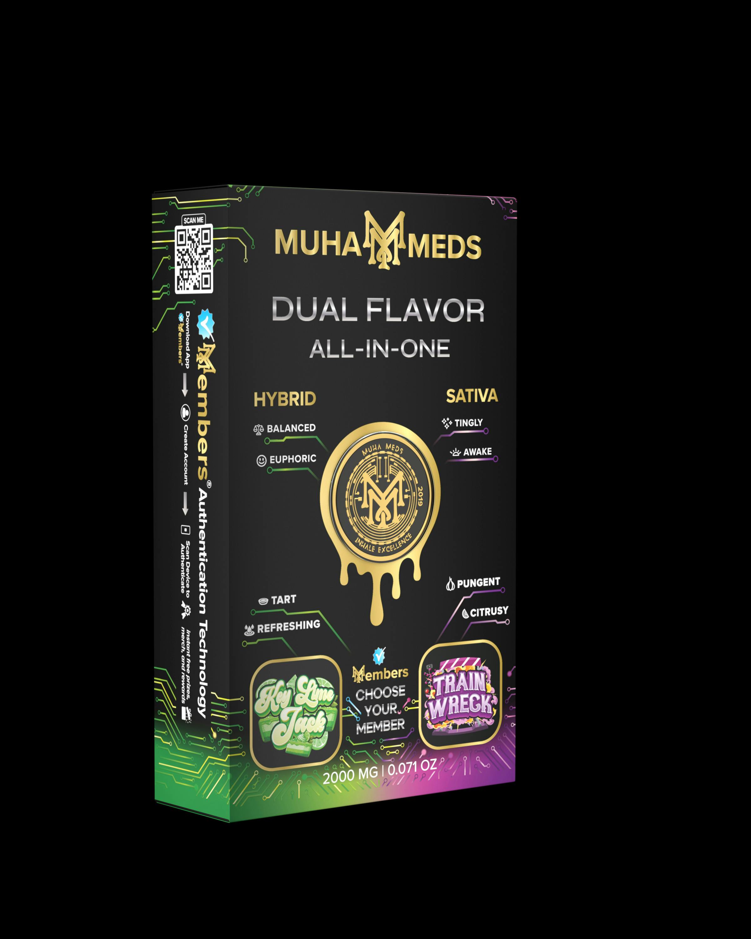 Muha Meds 4g Dual Disposable | Key Lime Jack | Train Wreck