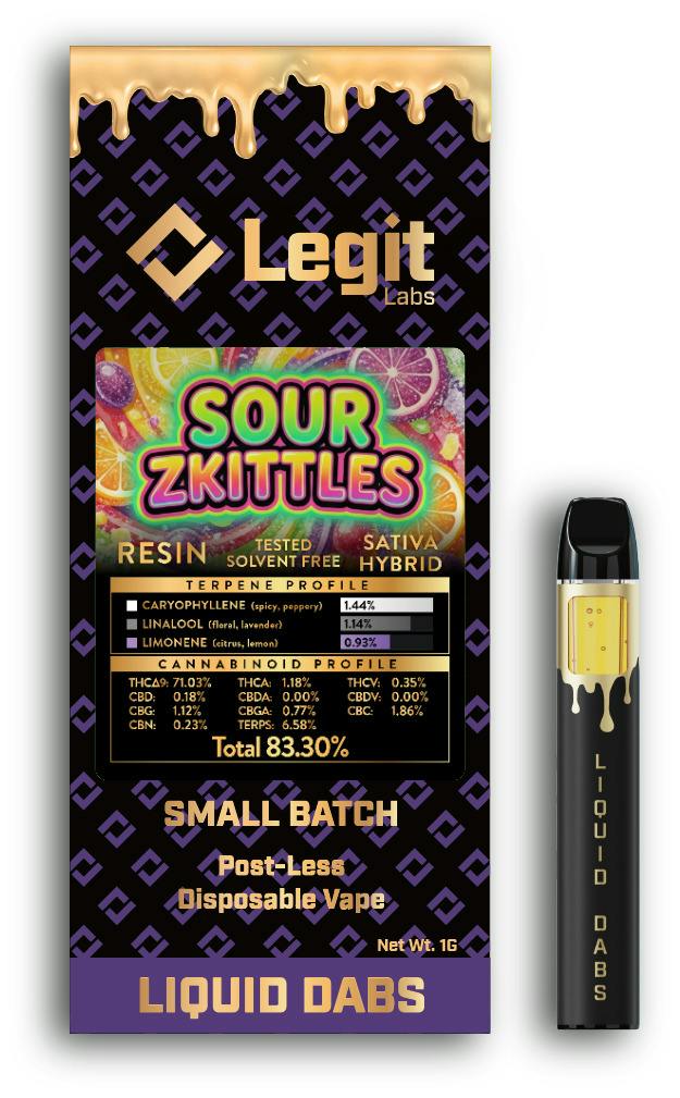 Legit Labs 1g Resin Disposable | Sour Zkittles