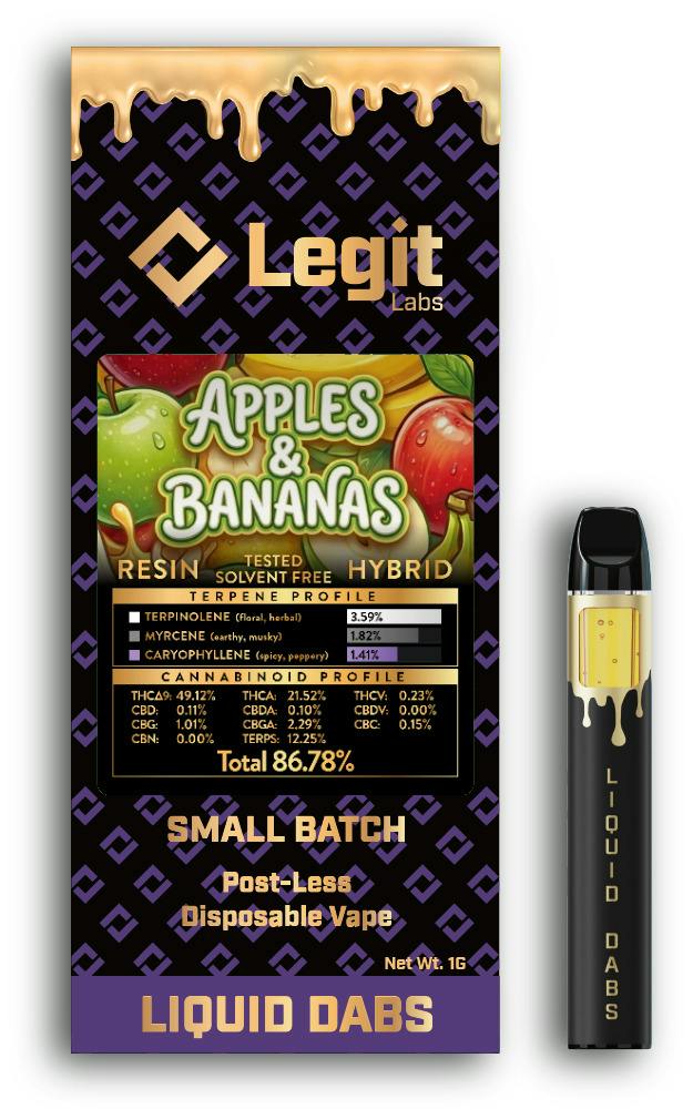 Legit Labs 1g Resin Disposable | Apples & Bananas