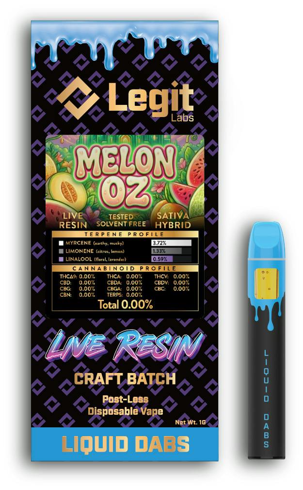 Legit Labs 1g Live Resin Disposable | Melon OZ
