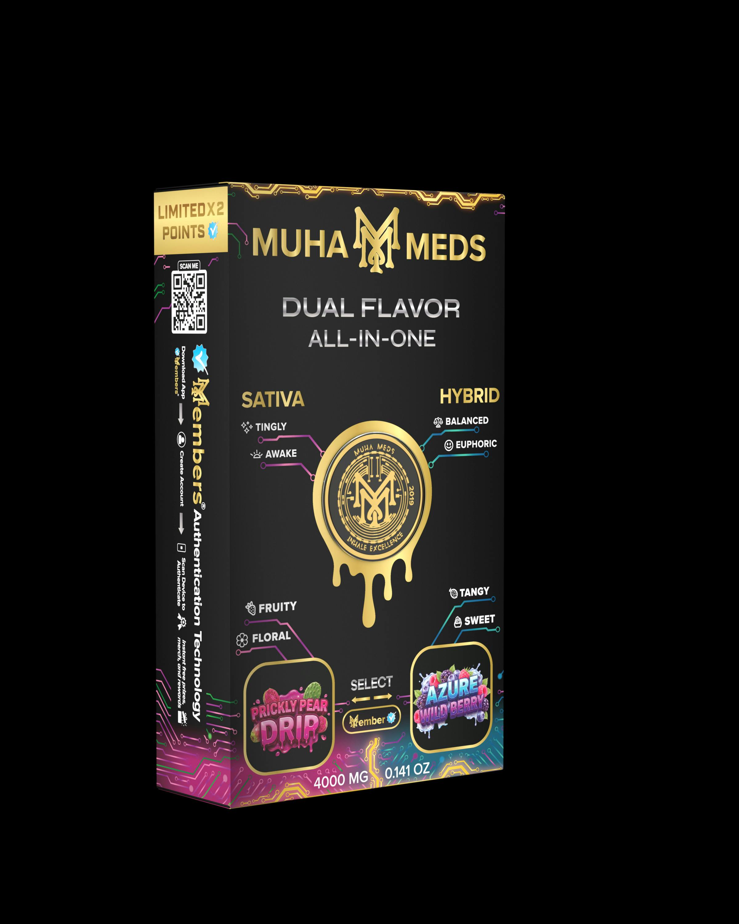 Muha Meds 4g Dual Disposable | Prickly Pear Drip | Azure Wild Berry